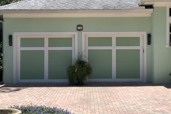 Flush Garage Door Design with Custom Overlay