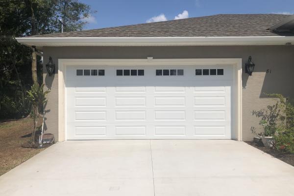 Raised Long Panel Garage Door with Madison Glass Top Section