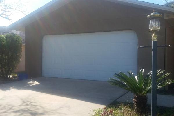 white garage door