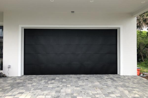 Flush Panel Garage Door in Black