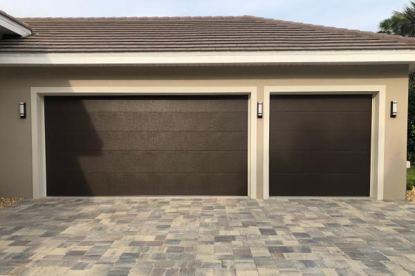 Home owner wanted the clean look of a flush style garage door.