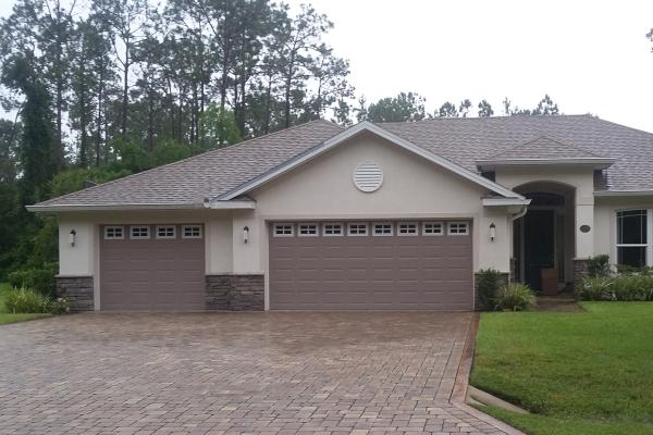 Raised Panel Garage Doors with Stockton Glass Top Sections