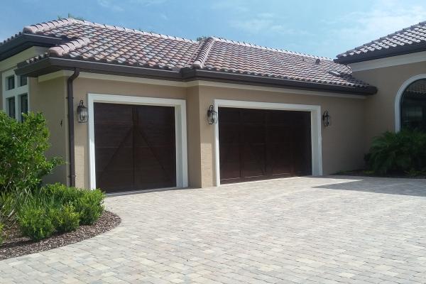 brown doors on house