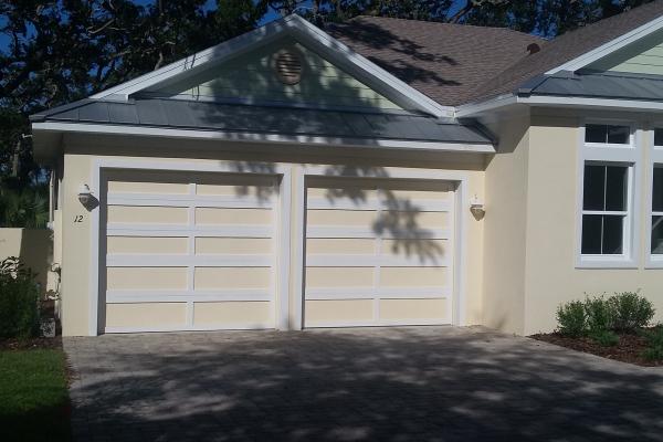 Flush Panel Garage Door with Custom Overlay